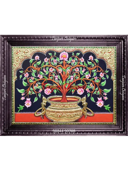 Flower Pot Tanjore Painting